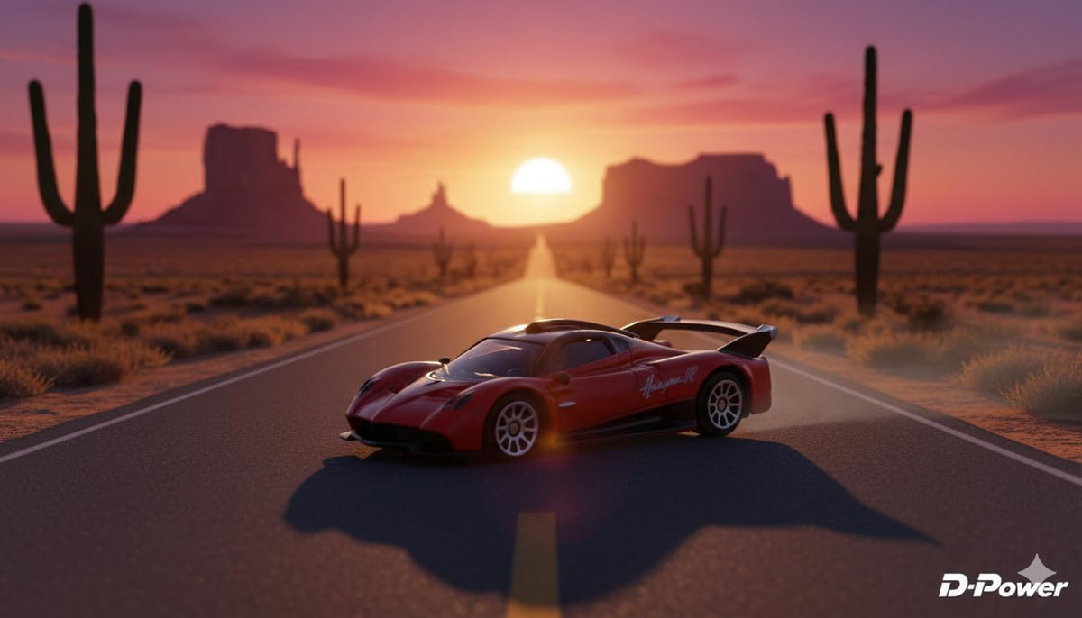 D-Power 1:64 Diecast Pagani Huayra R MATTE Red – Collectible Mini Supercar, Kids & Adult Toy Car Model