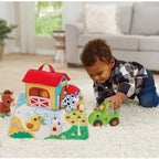 VTech Farmyard Animals Soft Play Set – Interactive Baby Toy with Plush Farm Animals, Tractor & Play Mat | Teaches Animal Sounds, Music & Imaginative Play | Portable Barn Storage