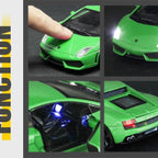 D-Power 1:64 Diecast Lamborghini Gallardo LP570-4 MATTE Green – Collectible Mini Sports Car, Kids & Adult Toy Car Model