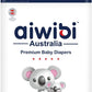 Aiwibi Ultra-thin premium baby Diapers, cotton-like, anti-irritation, Size M (5-9kg) 62 counts.