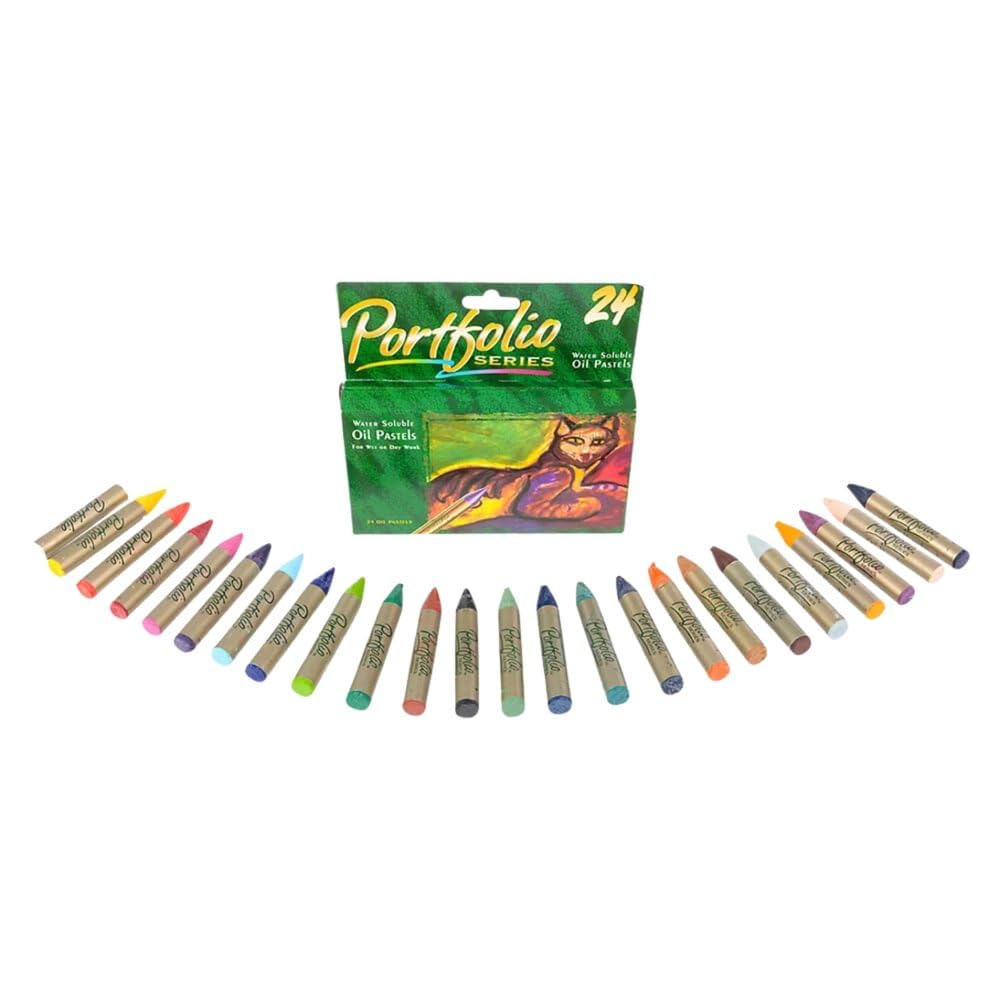 Crayola Portfolio Series Oil Pastels – 24 Vibrant Water-Soluble Colors for Wet or Dry Use | Rich, Blendable & Creamy Texture | Non-Toxic Art Supplies for Kids, Students & Artists