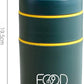 Double Soup Bowl Insulated Lunch Container Thermos Steel Food Jar with Spoon Stainless Steel 2 Compartment Leak Proof Airtight Lunch Container for Hot and Cold Food 710ml (Green)