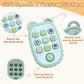 Baby Phone Toy, teether sensory Toy with press buttons, Bear Design, Mint Green