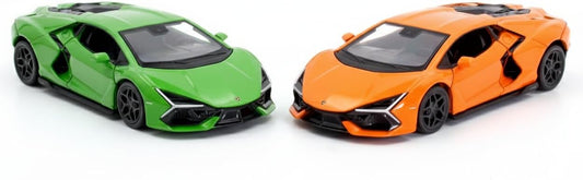 D-Power 1:36 Diecast Lamborghini Revuelto 2024, Assorted Colors Orange / Green, 1 Piece – Pull Back, Collectible Model Car, Matte Finish