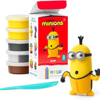 Hey Clay - Minions Kevin Colourful modelling air-dry clay, 5 cans with fun interactive app for kids 3 years +.