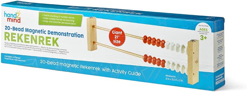 Learning Resources Giant 20 Bead Magnetic Demonstration Rekenrek, Abacus for Kids, Counting Beads, Rekenrek Counting Frame, Maths Classroom Display