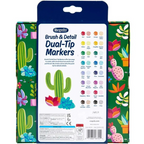 Crayola Brush & Detail Dual-Ended Markers, 16 Count – Blendable Art Markers with Brush and Fine Tips for Drawing, Lettering & Coloring