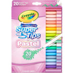 Crayola Washable Super Tips, Pastel Markers, 20 Count
