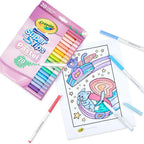 Crayola Washable Super Tips, Pastel Markers, 20 Count
