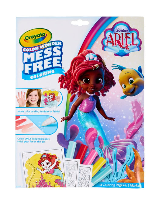 Crayola Color Wonder Ariel Mess-Free Coloring Set – Disney Junior, Travel Activity for Toddlers, Ages 3+
