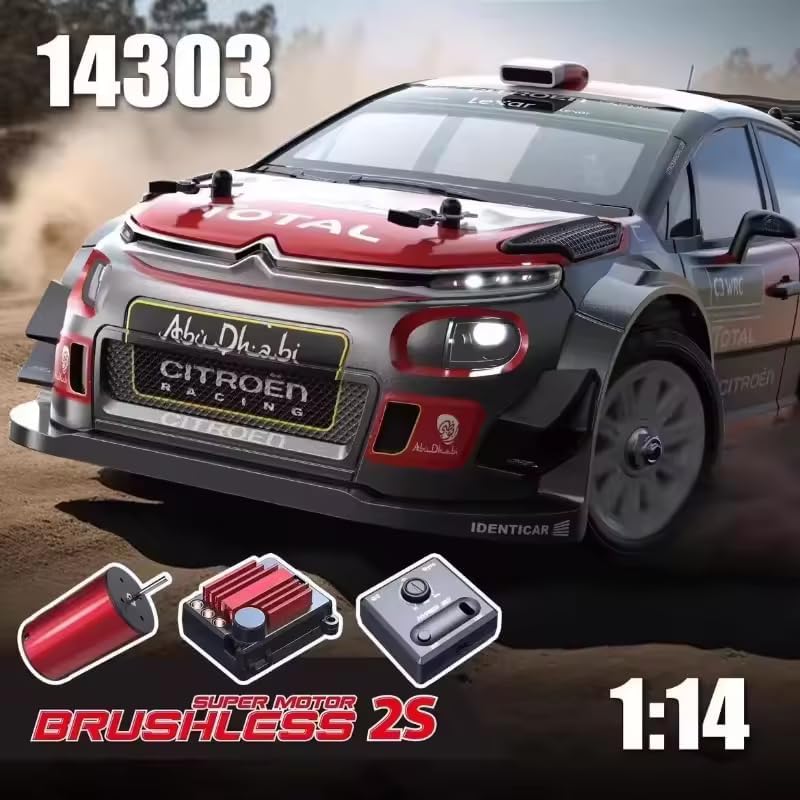 MJX - HYPER GO 1:14 2.4G Licensed Citroen C3 Brushless Rc Car | 40mph RC Drift with Gyro | 4WD RTR High Speed Rally Car | 2000 Mah RC | Suitable Ages 14+ ( Muliticolour)