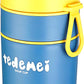 Double Soup Bowl Insulated Lunch Container Thermos Steel Food Jar with Spoon Stainless Steel 2 Compartment Leak Proof Airtight Lunch Container for Hot and Cold Food 710ml (Blue)