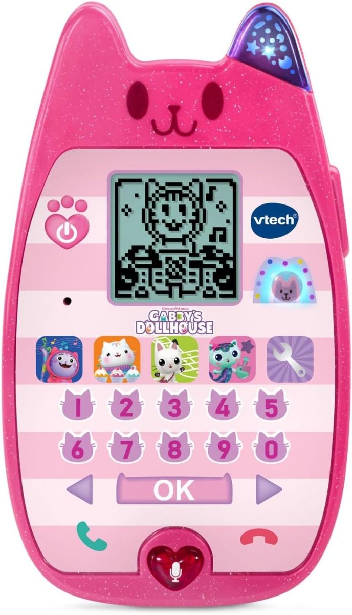 Vtech - Gabby's Dollhouse A-Meow-Zing Phone -  Multicolour | Let’s chat with Gabby! Voice activation lets children chat with Gabby and Pandy Paws for interactive pretend play | suitable ages 3 + up