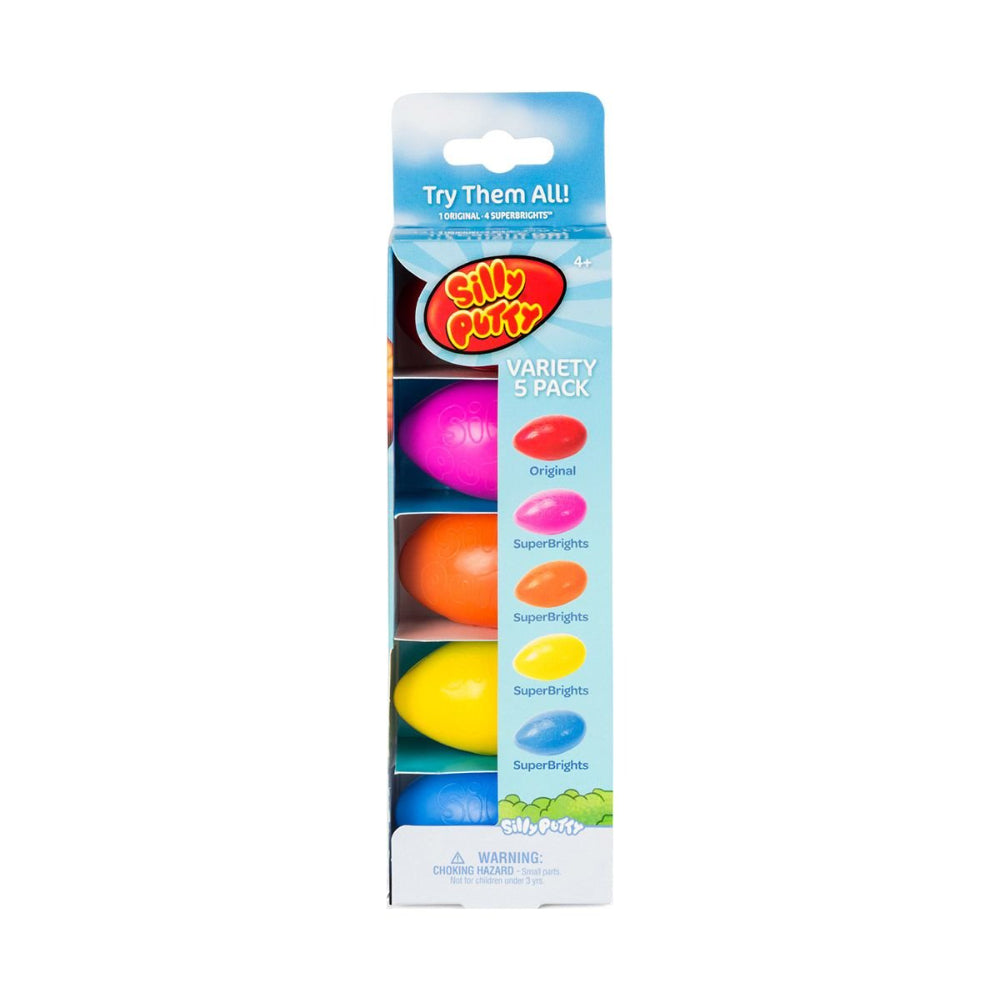 Crayola – Silly Putty Assorted 5 pack | Compact size of the egg makes it easy to take on the go, perfect for travel or playdates. | Non-Toxic and Safe | Suitable ages 4+