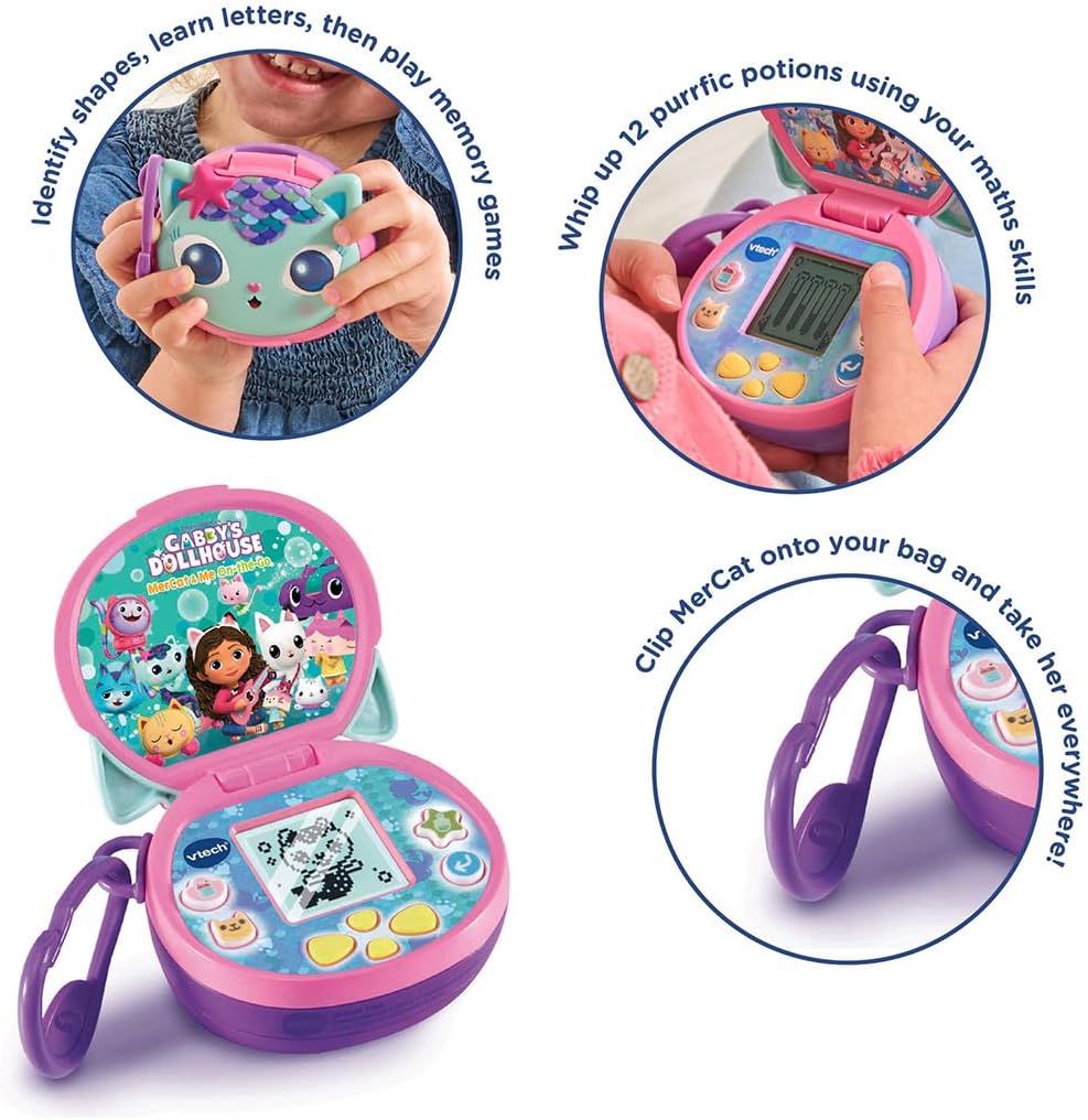 Vtech - Gabby's Dollhouse MerCat & Me On-the-Go - Multicolor | Swim into some fun learning with MerCat, Gabby and the Gabby Cats with the MerCat & Me On The Go.| suitable ages 3 + up