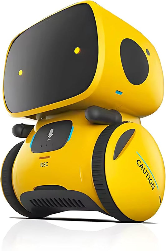 Mini Smart Robot Toy for Kids – Voice-Controlled Interactive Talking Robot with Lights & Sounds, Educational Toy for Boys & Girls Ages 3+ (Yellow)