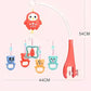 Baby Crib Mobile with Music & Remote – 360° Rotating Hanging Rattle Toy Set for Newborns, Adjustable Stand, Soothing Melodies for 0-12 Months (Red)