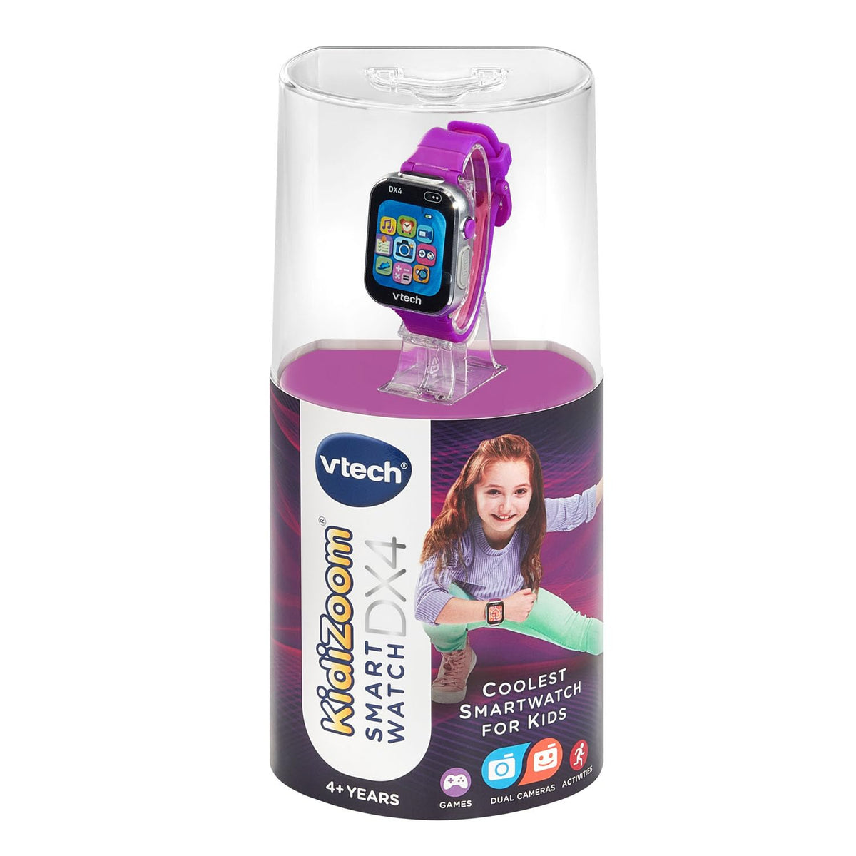 VTech KidiZoom Smartwatch DX4 Purple - Camera & Games, Video Recorder, Voice Changer
