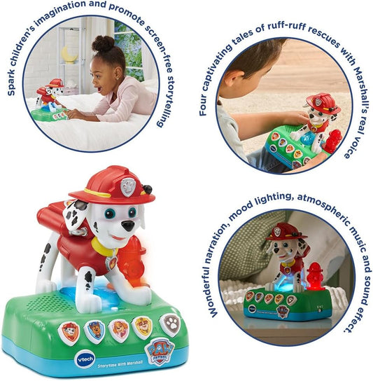 VTech Storytime With Marshall – Interactive PAW Patrol Nightlight & Storybook with 4 Narrated Adventures, Sleep Timer, Music & Games for Kids 3+