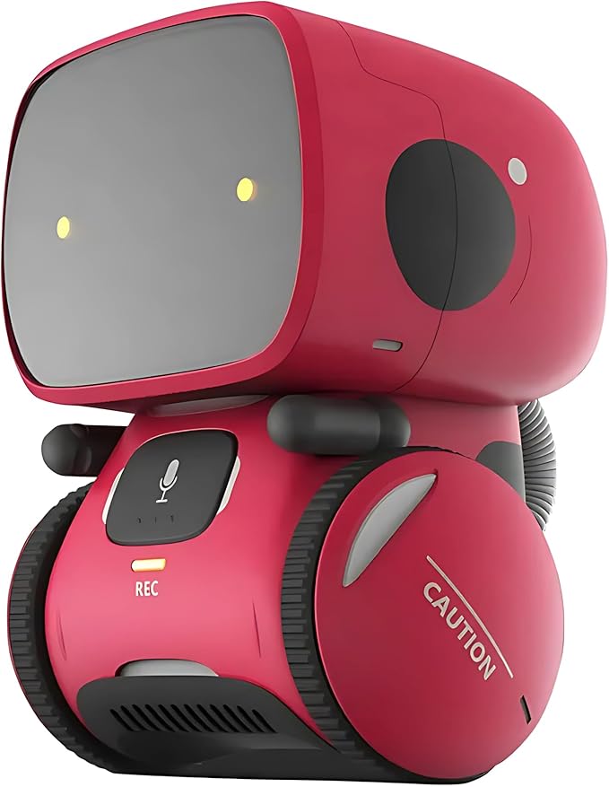 Mini Smart Robot Toy for Kids – Voice-Controlled Interactive Talking Robot with Lights & Sounds, Educational Toy for Boys & Girls Ages 3+ (Red)