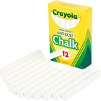 CRAYOLA Anti-Dust White Chalk 12 Count (Pack of 1) | Smooth Texture Makes Writing & Drawing on Blackboards Easy