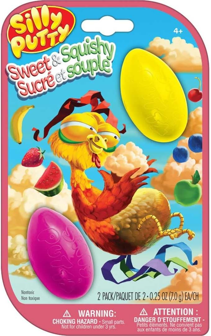 Crayola Silly Putty Scented Eggs 2-Pack – Sweet & Squishy Assorted Fruity Scents, Sensory Fidget Toy for Kids Ages 4+, Classic Stretchy Putty, Non-Toxic