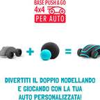 Hey Clay - Cyber Cars BLUE CYBER CAR Colourful modelling air-dry clay, 2 cans with fun interactive app for kids 3 years +