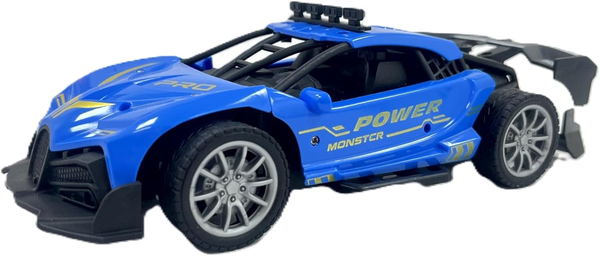 D-Power 1:18 R/C 4WD 27Mhz Spray Runner Car – Blue | Full Function Rechargeable RC Drift Vehicle | Ages 6 +