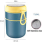 Double Soup Bowl Insulated Lunch Container Thermos Steel Food Jar with Spoon Stainless Steel 2 Compartment Leak Proof Airtight Lunch Container for Hot and Cold Food 710ml (Blue)