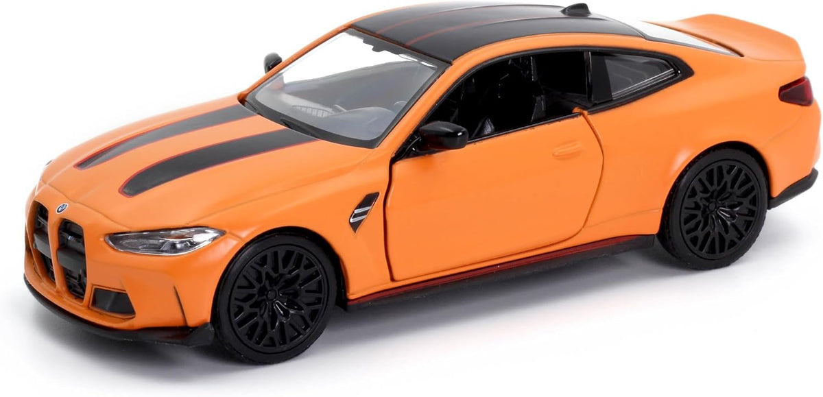 D-Power 1:36 Diecast BMW M4 CSL 2023 – Matte Orange, Pull Back, Collectible Sports Car Model
