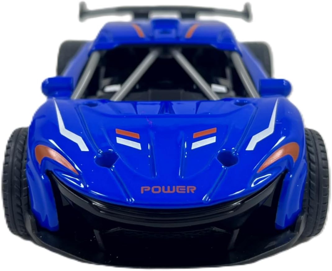 D-Power Diecast Pull Back with Sounds – 1:32 scale (Blue) | Pull Back with music, Battery Requires 3 button Cell | Perfect gifts for ages 3+ up