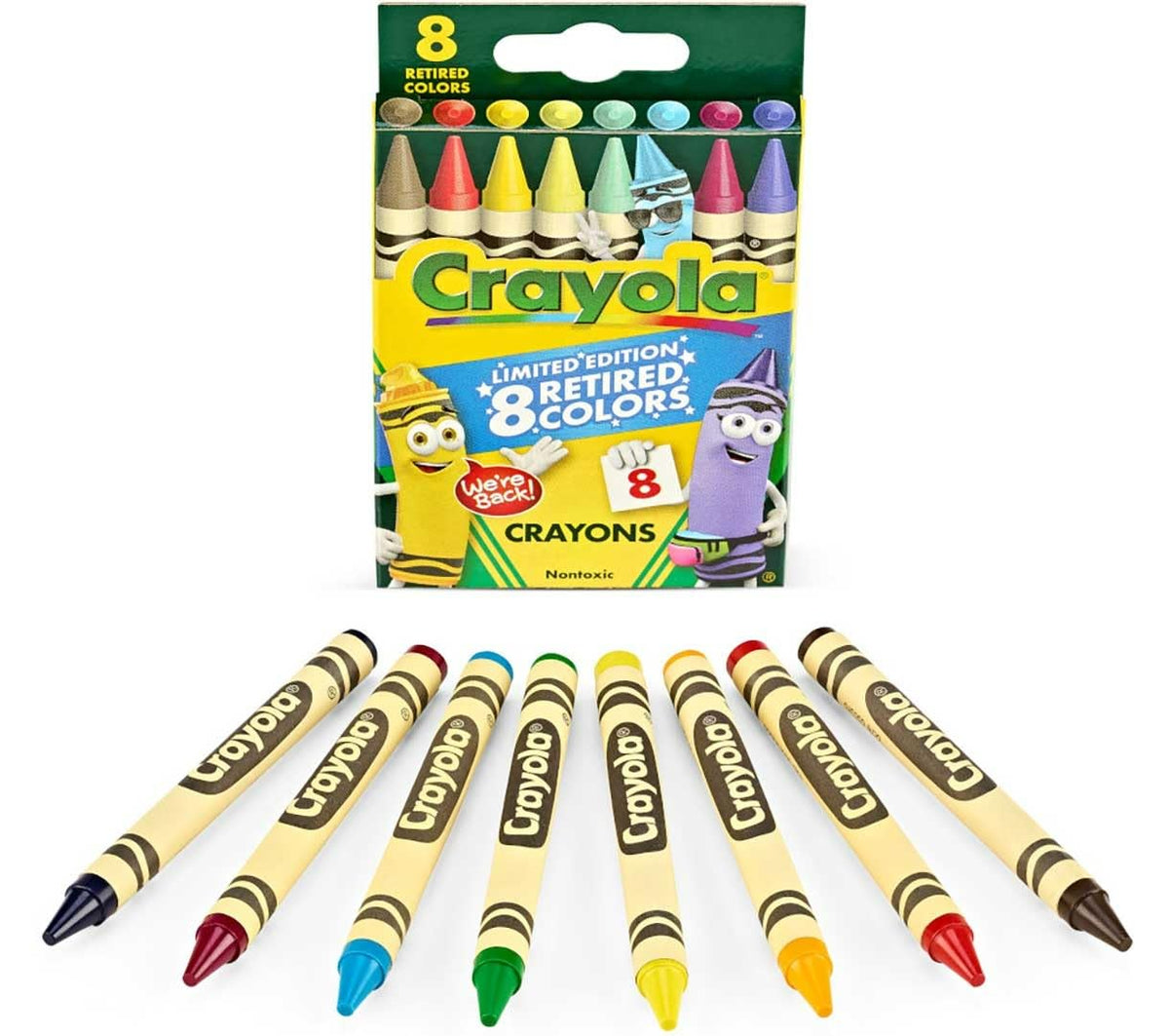 Crayola Tip Character Shaped Crayons, 8 Ct, Limited Edition Retired Crayon Colors, School Supplies, Classroom Must Haves, Gifts, 3+