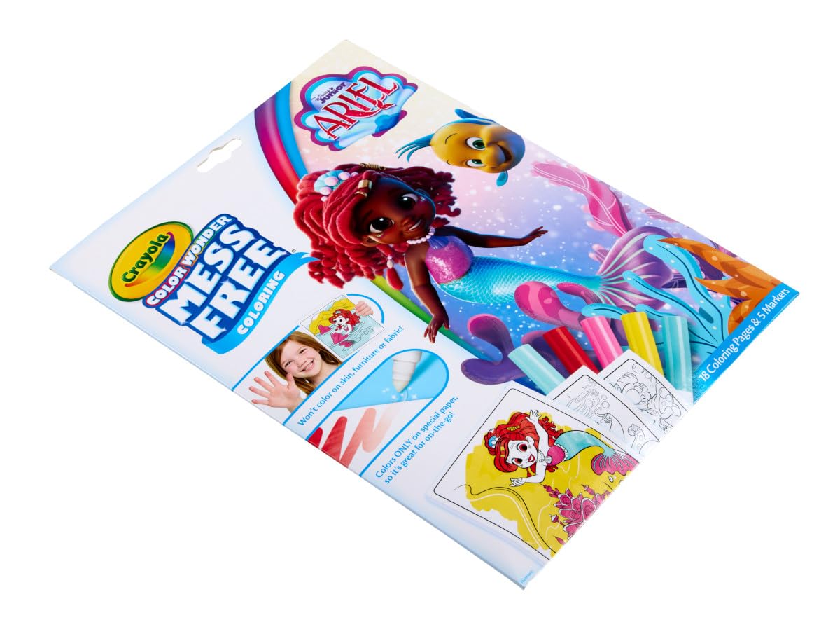 Crayola Color Wonder Ariel Mess-Free Coloring Set – Disney Junior, Travel Activity for Toddlers, Ages 3+