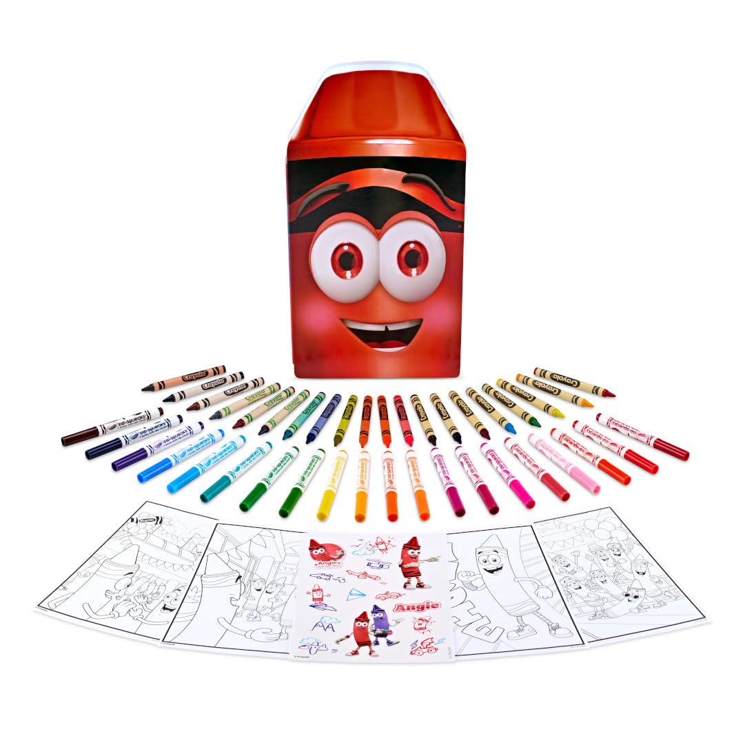 Crayola Red Limited Edition Art Case – Collectible Set with Retired & Classic Crayons, Pip-Squeaks Markers, Coloring Pages & Stickers | Portable Kids Art Kit & Gift for Creative Fun