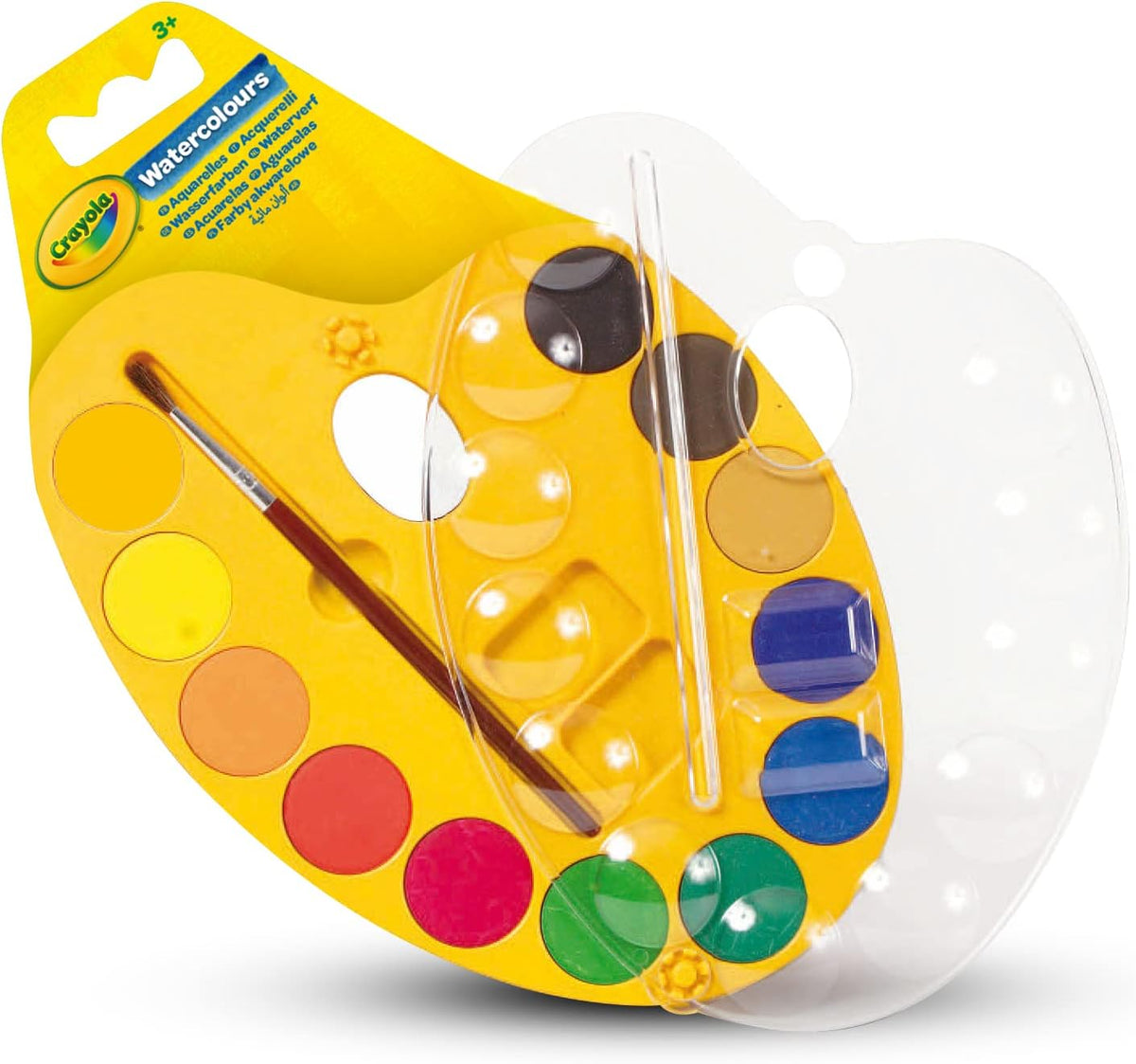 Crayola Watercolour Paint Set for Kids – 12 Washable Paints with Brush & Lockable Palette | Non-Toxic Art Supplies for Painting, School & Creative Activities