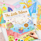 Avenir - The Little Prince Magic Water Painting Set – 6 Reusable Cards, 140 Removable Stickers & Refillable Pen | Mess-Free Water Coloring Book for Kids | Travel Art Toy