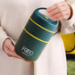 Double Soup Bowl Insulated Lunch Container Thermos Steel Food Jar with Spoon Stainless Steel 2 Compartment Leak Proof Airtight Lunch Container for Hot and Cold Food 710ml (Green)