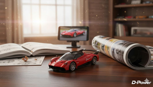 D-Power 1:64 Diecast Pagani Huayra R MATTE Red – Collectible Mini Supercar, Kids & Adult Toy Car Model