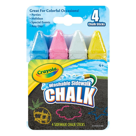 Crayola Sidewalk Chalk, Multicolor with 4 chalks