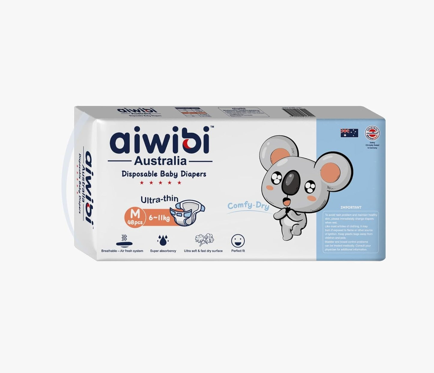 Aiwibi Comfy Dry Baby Pants, Size 3, M 6-11kg, 48's, Pack of 3