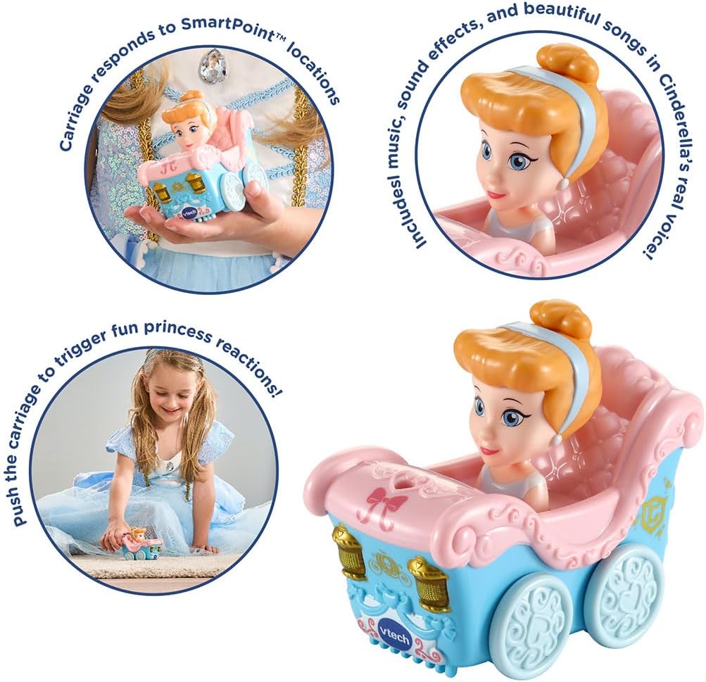 Vtech -  Toot-Toot Drivers Cinderella's Enchanted Carriage, Disney Princess - Multicolour | Pretend Play Vehicle with Lights, Phrases and Songs, Interactive Toddler Toy  | ideal for ages 12 Months, 2, 3, 4+