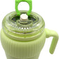 Super Cute Pink Coffee Water Cup for Office or Home Vacuum Insulated Stainless Steel with Handle Leak Proof Hygienic Large Capacity 12 Hours Hot and Cold 420ml (Green)
