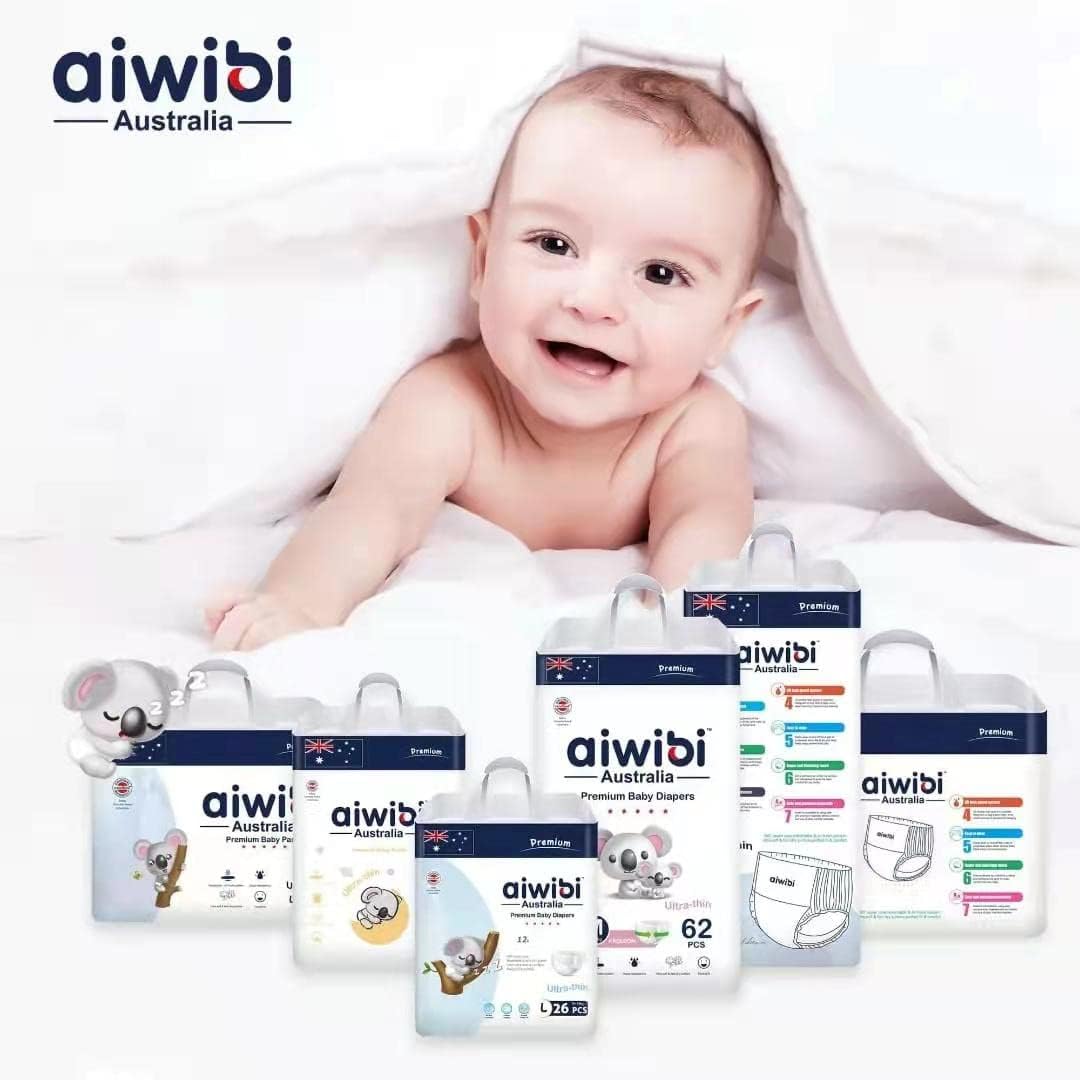 Aiwibi Ultra-thin premium baby pants diaper, cotton-like, anti-irritation,size L (9-14 kg) 44 counts