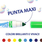 Crayola Washable Broad Line Markers – 12 Vibrant Colours | Durable Fibre-Tip Pens for Kids Drawing, Colouring & School Art Projects | Easy Washable Ink