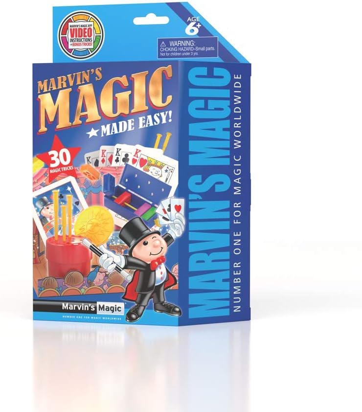 Marvin’s Magic – 30 Tricks Set 1 (Blue) | Beginner Magic Kit for Kids | Easy-to-Learn Magic Tricks with Props | Ages 6+