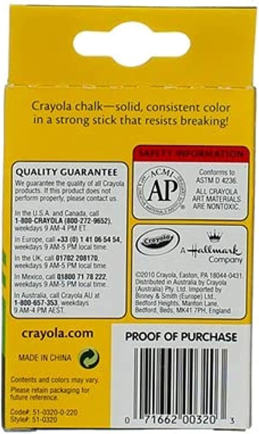 12 ANTI DUST CHALKS-WHITE