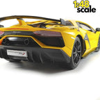 D-power MSZ – Lamborghini SVJ – Yellow | Die-Cast Replica, Ultimate Collector's Item, Super Cars | Toy Vehicles, Metal Toy Car Model - Pull Back Collection | Size - 1:64, For Kids 3+