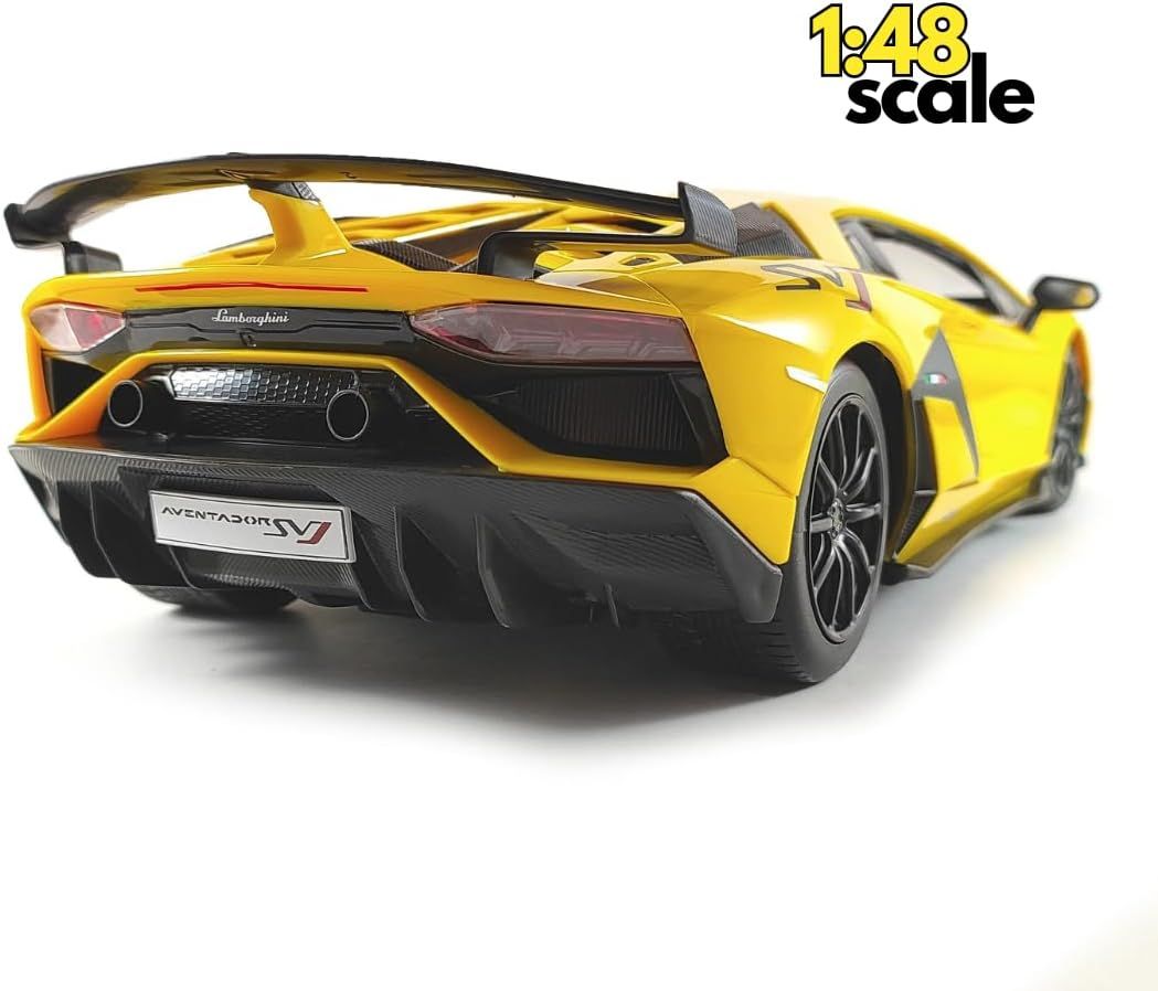 D-power MSZ – Lamborghini SVJ – Yellow | Die-Cast Replica, Ultimate Collector's Item, Super Cars | Toy Vehicles, Metal Toy Car Model - Pull Back Collection | Size - 1:64, For Kids 3+