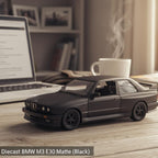 D-Power 1:36 Diecast BMW M3 E30 (1986-1991) Matte Black – Collectible Miniature Car Model