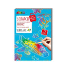 Avenir - Let’s Travel Together Mini Scratch Book Airplane – Creative Scratch Art Pad for Kids | Colorful Scratch Paper Drawing Book | Travel-Friendly Art & Craft Activity